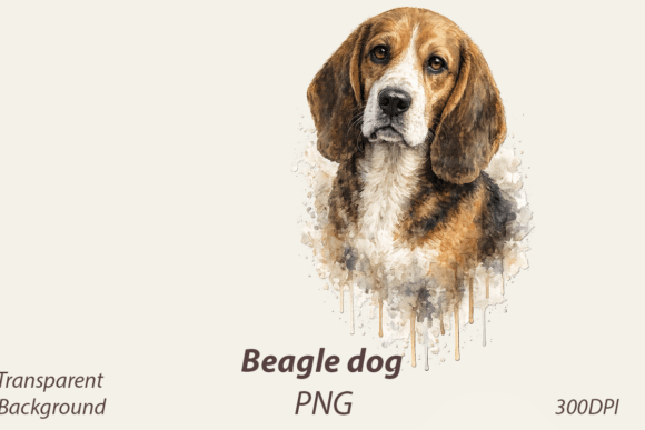 Download Watercolour Beagle Dog Png - Beagle Collection