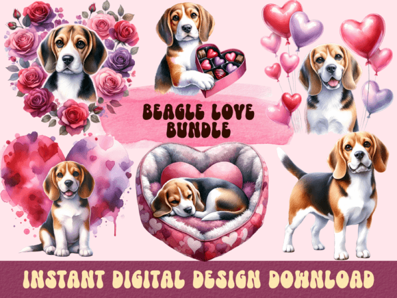 Download Watercolor Beagle Love Clipart - Beagle Collection