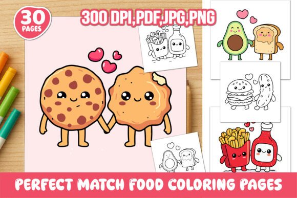 Download Perfect Match Food Coloring Pages - Premium Resources